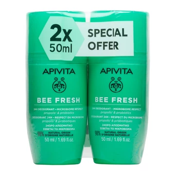 APIVITA Bee Fresh Aluminum-Free Roll-On Deodorant (2x50ml) DUOPACK