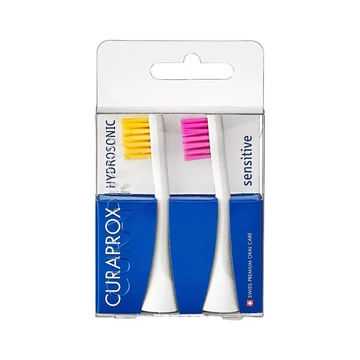 CURAPROX Hydrosonic Sensitive Brush Head Duo Yellow & Pink (2x)