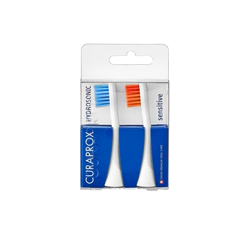 CURAPROX Hydrosonic Sensitive Brush Head Duo, Blue & Orange (2x)
