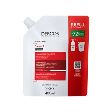 VICHY Dercos Energy Hajrősítő Sampon Hajhullás Ellen (400ml) UTÁNTÖLTŐ