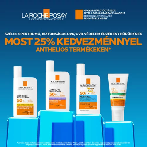 25% kedvezmény minden LA ROCHE-POSAY ANTHELIOS fényvédőre