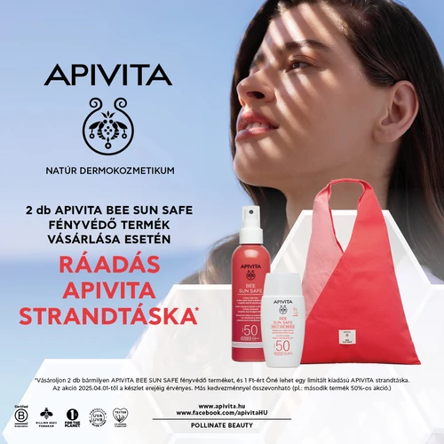 AJÁNDÉK strandtáska min. 12.000 Ft APIVITA BEE SUN SAFE termék vásárlása esetén