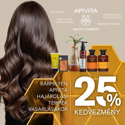 25% kedvezmény minden APIVITA hajápolási termékre
