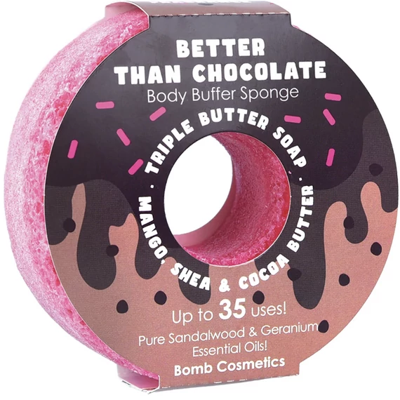 BOMB COSMETICS Csokis Fánk Szivacsos Tusoló Radírszappan (165g)