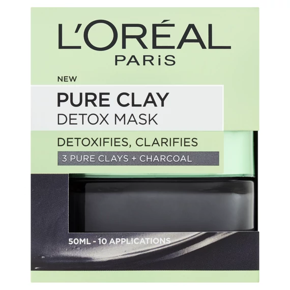 L'ORÉAL PARIS Pure Clay Méregtelenítő Fekete Maszk (50ml)