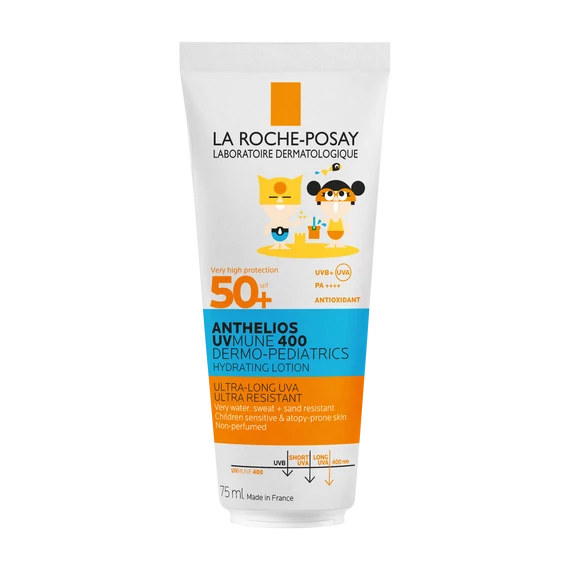 LA ROCHE-POSAY Anthelios UVMUNE 400 Dermo-Pediatrics Hidratáló Napvédő Tej Gyereknek SPF50+ Utazó (75ml)