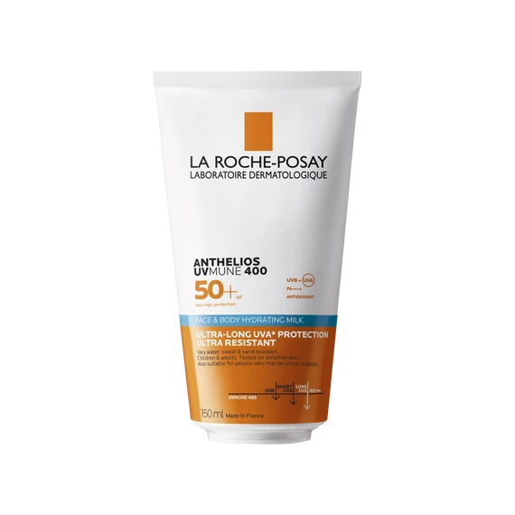 LA ROCHE-POSAY Anthelios UVMUNE 400 Hidratáló Naptej Arcra és Testre SPF50+ (150ml)