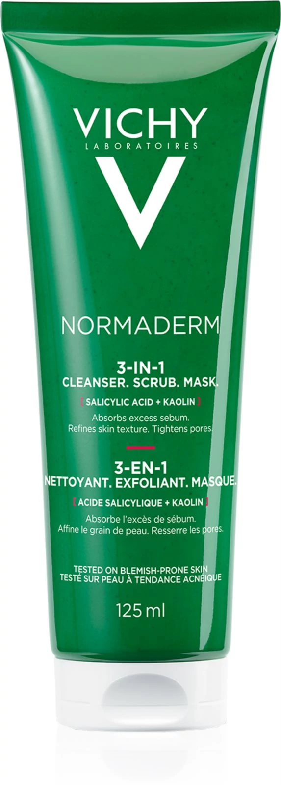 VICHY Normaderm Triactive 3in1 Arctisztító, Radír és Maszk Problémás Bőrre (125ml)
