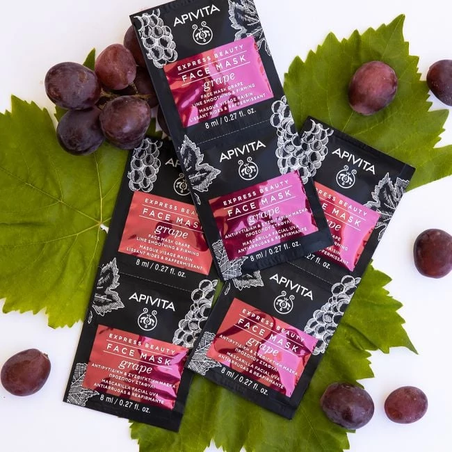 APIVITA Express Beauty Ránctalanító Arcmaszk Szőlővel (2x8ml) - KIFUTÓ TERMÉK