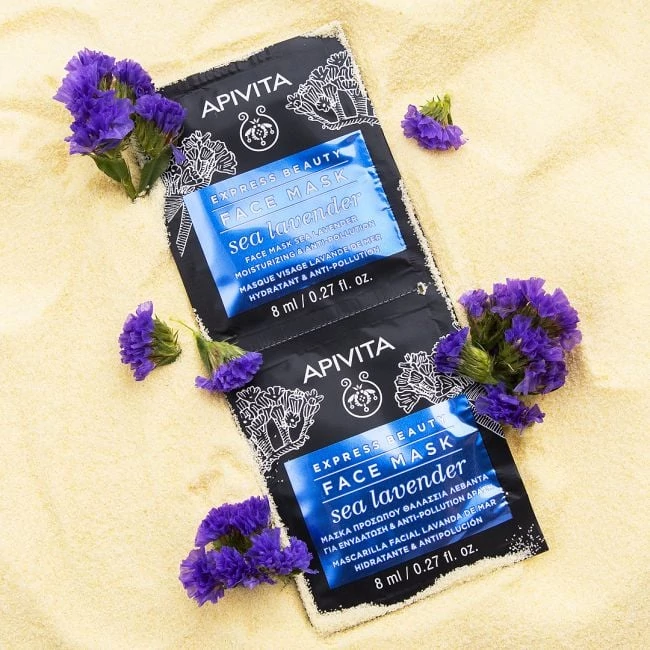 APIVITA Express Beauty Hidratáló Arcmaszk Tengeri Levendulával (2x8ml) - KIFUTÓ TERMÉK
