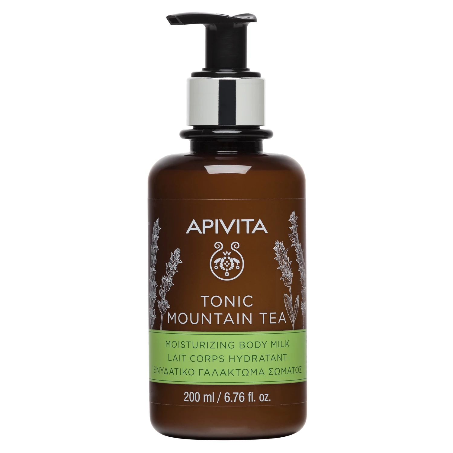 APIVITA Mountain Tea Testápoló Tej Pezsdítő Hegyi Teával (200ml)