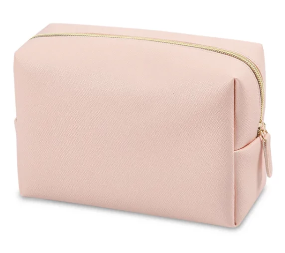 Salmon-Colored Makeup Bag