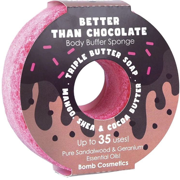 BOMB COSMETICS Csokis Fánk Szivacsos Tusoló Radírszappan (165g)