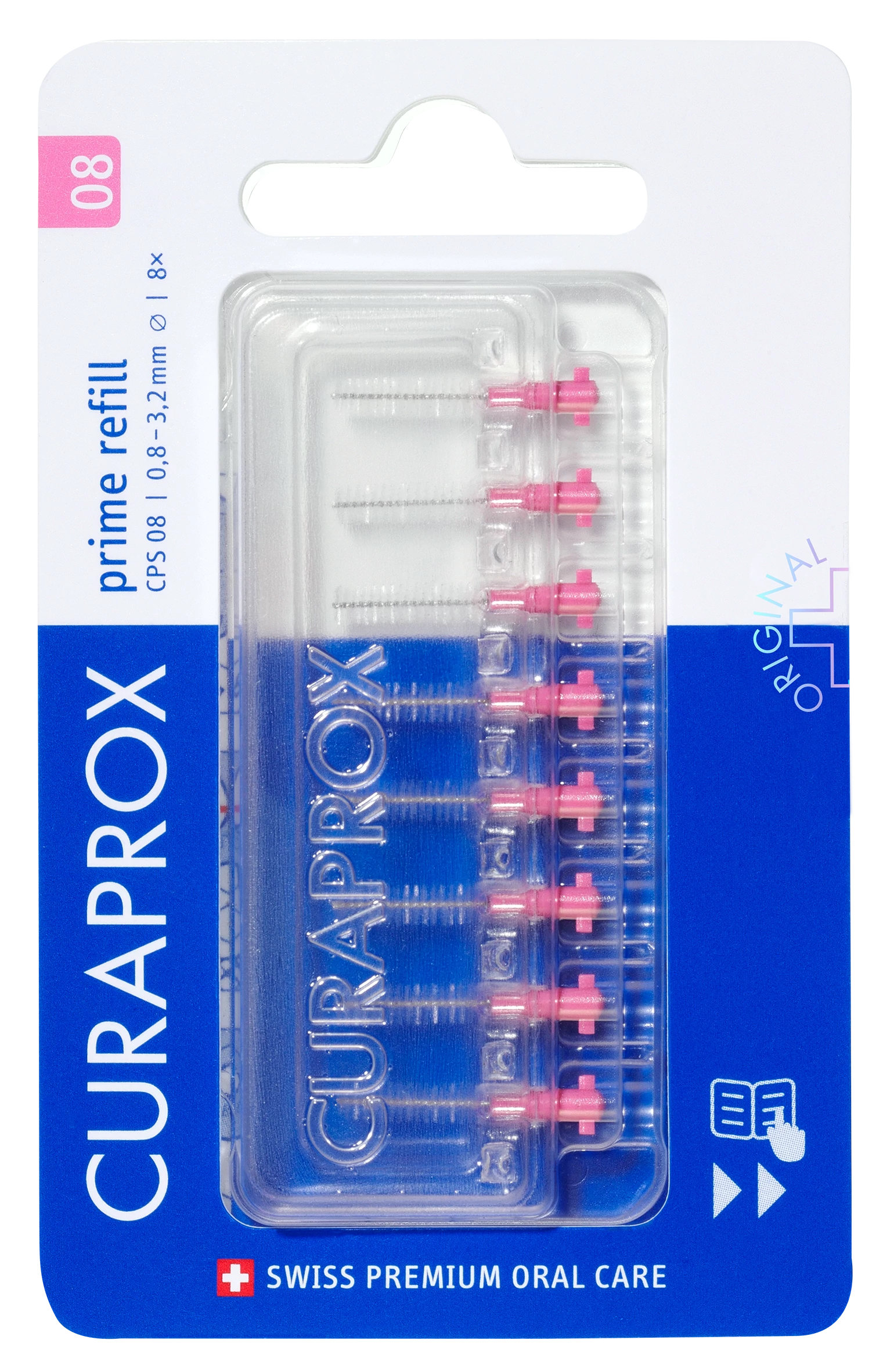 CURAPROX CPS 08 Prime Utántöltő Fogköztisztító Kefe (8 db)