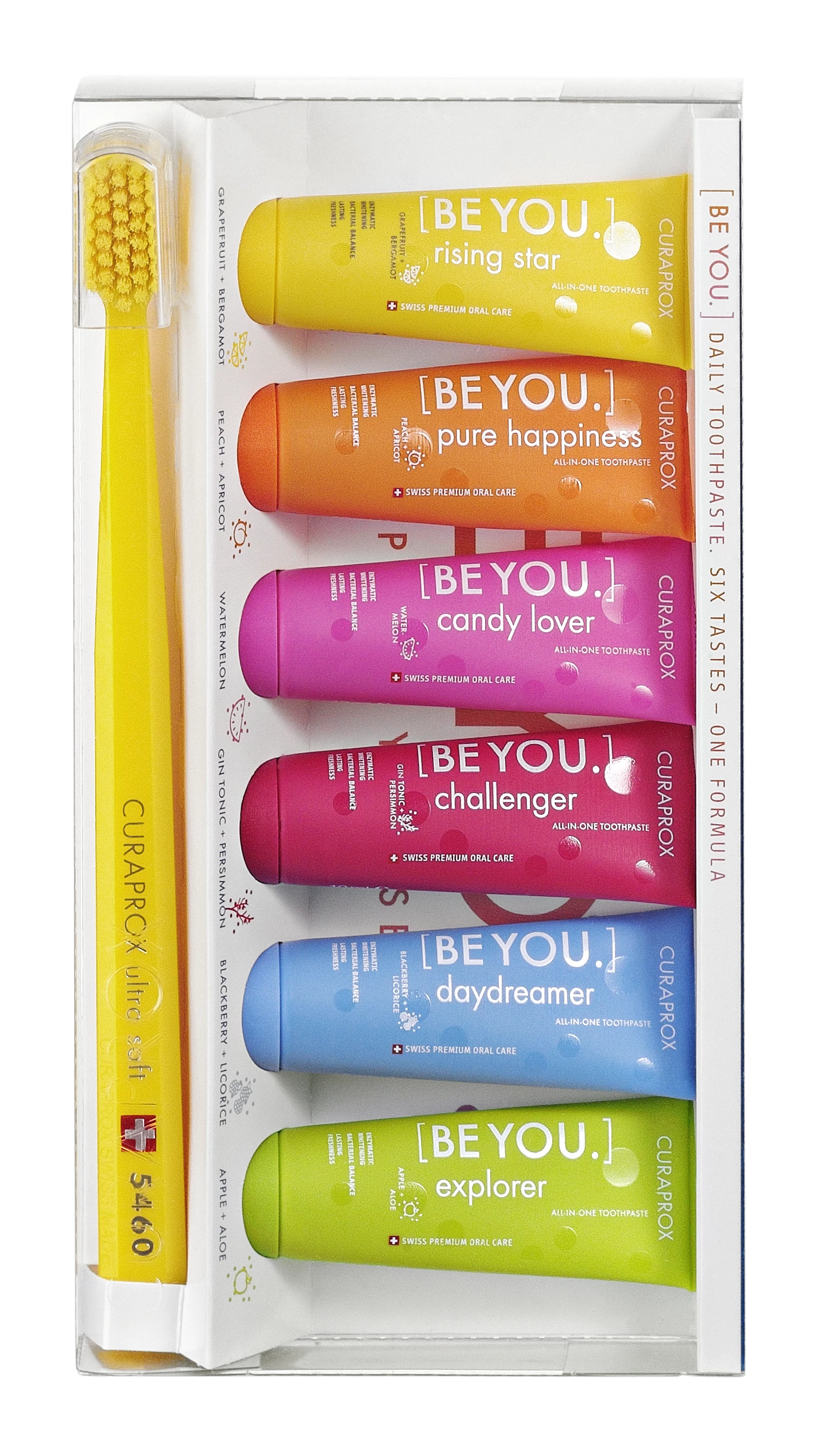 CURAPROX Be You Fogkrém Szett 6 db-os Kiszerelés + Fogkefefe (6x10ml+1x)
