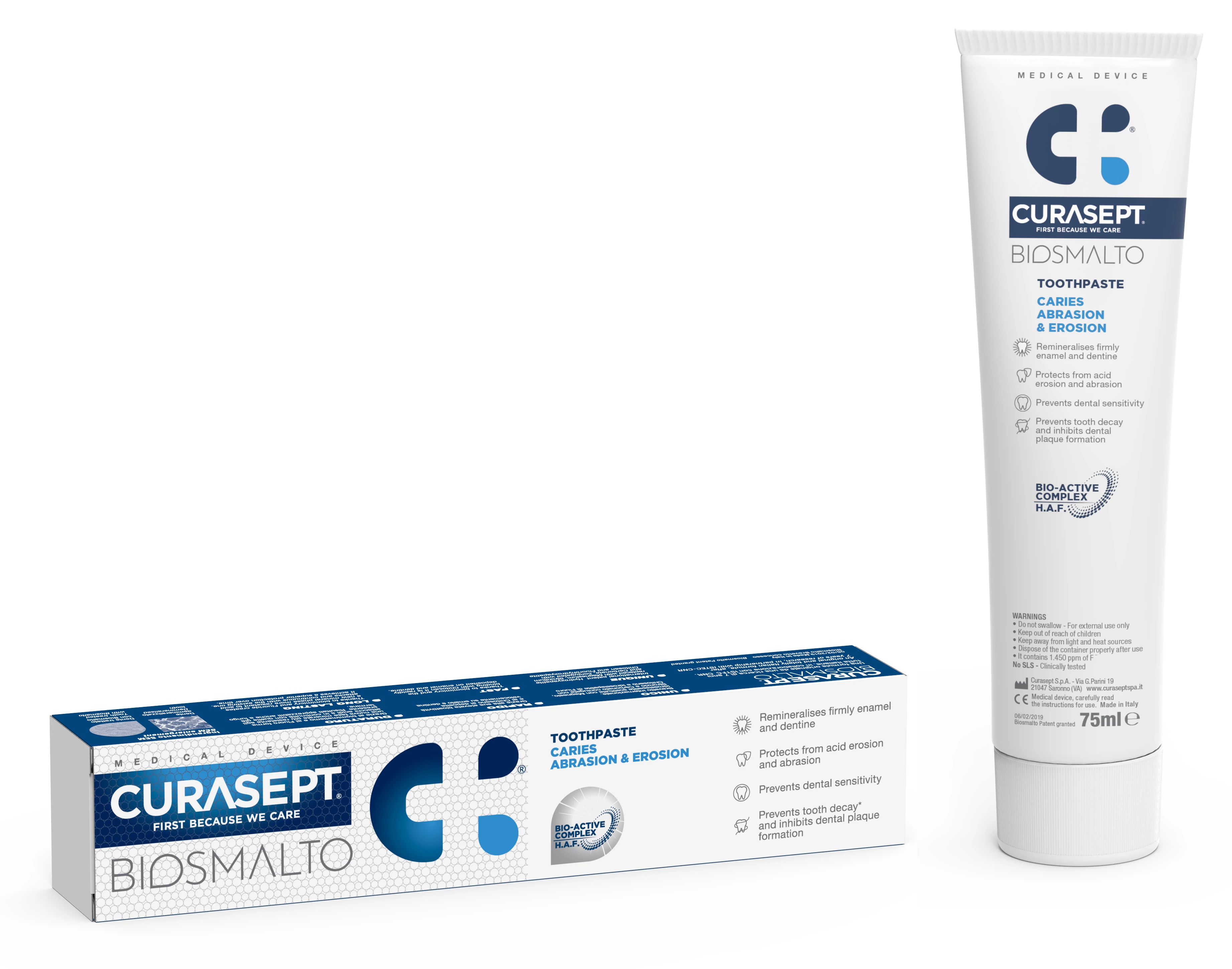 CURASEPT Biosmalto Toothpaste Against Tooth Decay (75ml)