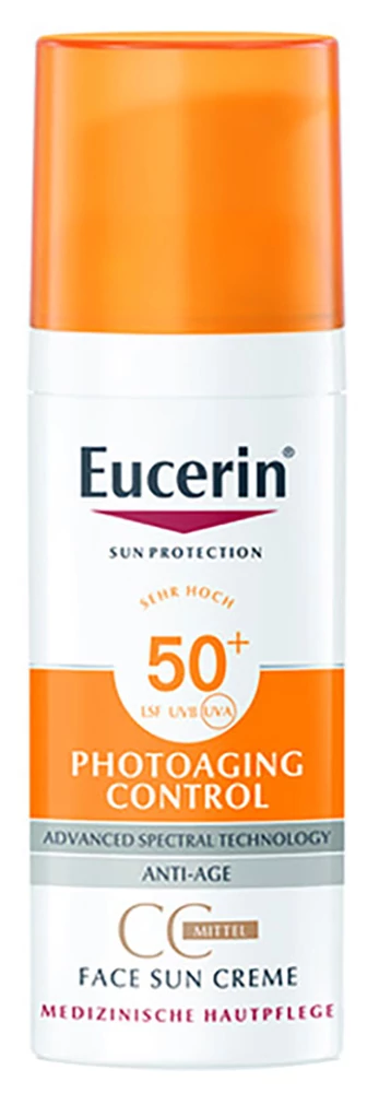 EUCERIN Sun Photoaging Control Színezett Napozó Krém Arcra FF50+ Medium (50ml)