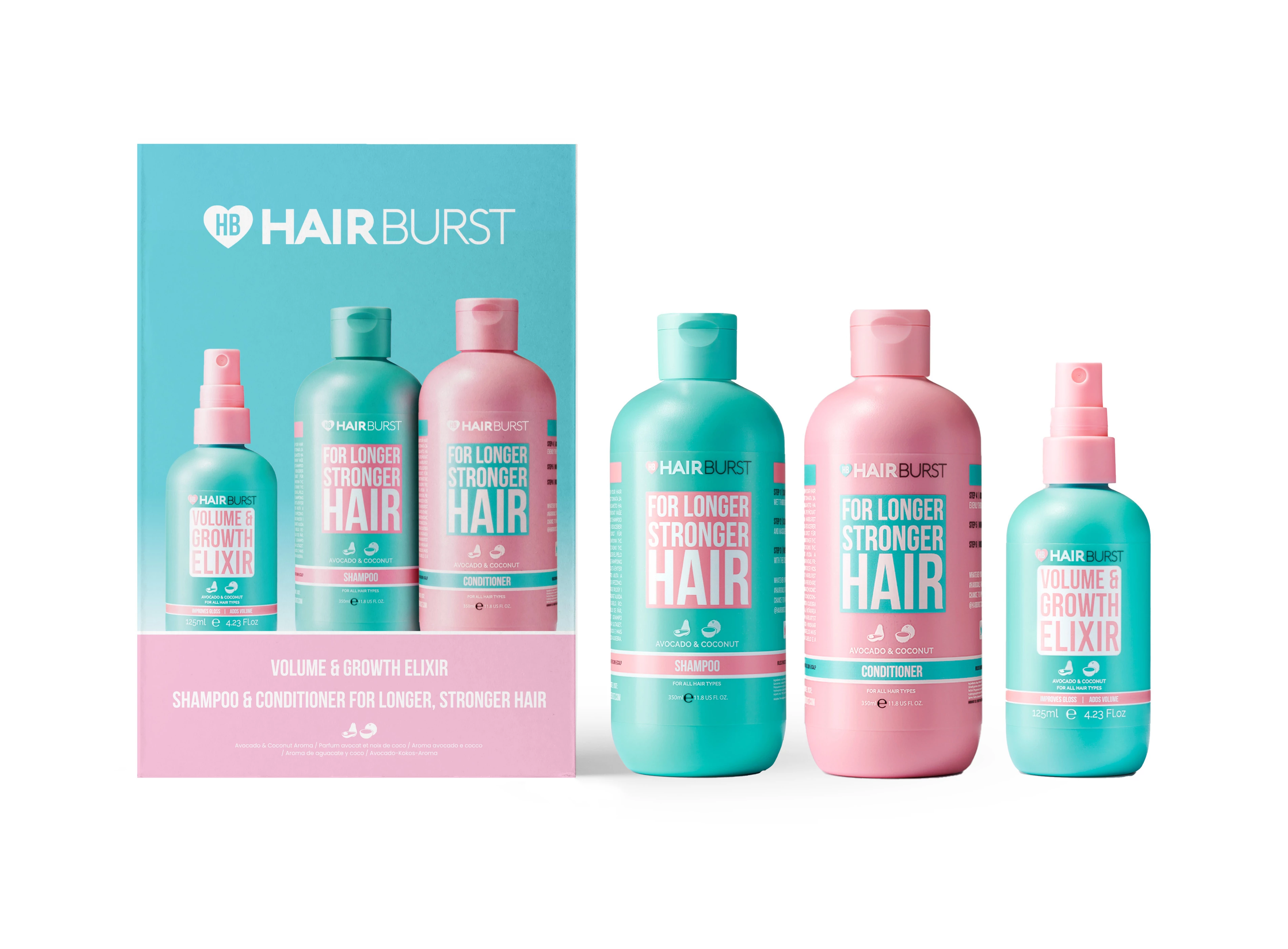 HAIRBURST Volumennövelő és Hajnövesztő Elixír Csomag