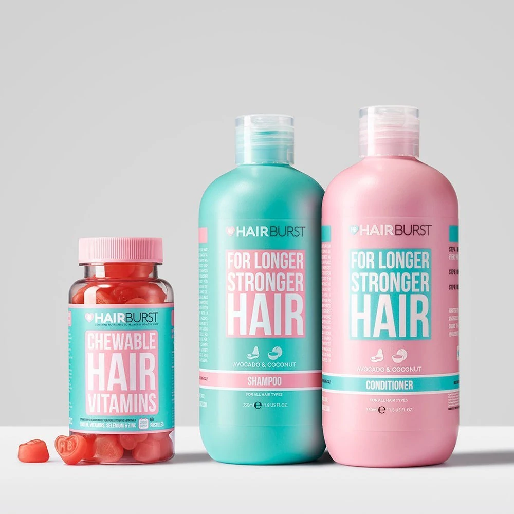 HAIRBURST Hajnövesztő Csomag Rágható Hajvitaminnal (350ml)
