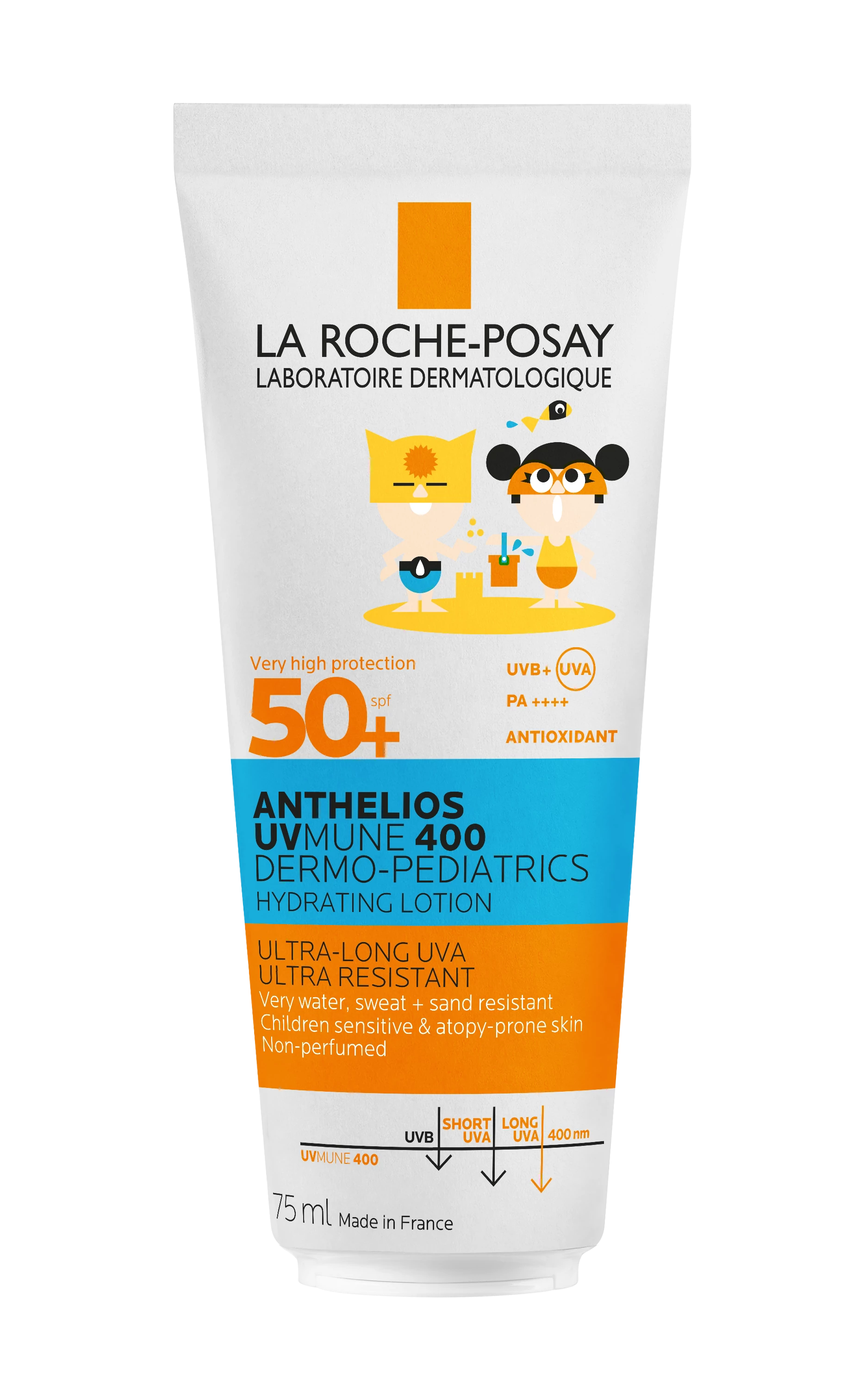 LA ROCHE-POSAY Anthelios UVMUNE 400 Dermo-Pediatrics Hidratáló Napvédő Tej Gyereknek SPF50+ Utazó (75ml)