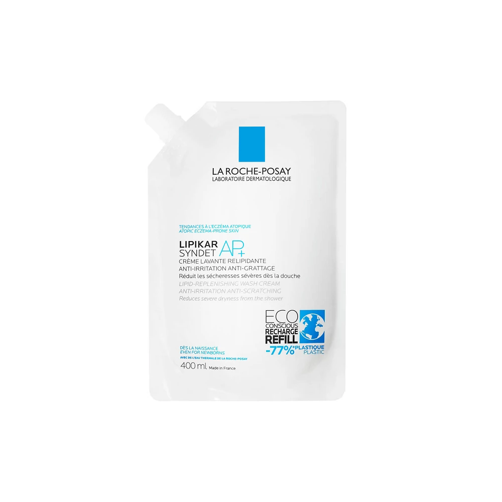 LA ROCHE-POSAY Lipikar Syndet AP+ Szappanmentes Tisztító Gél (400ml) UTÁNTÖLTŐ