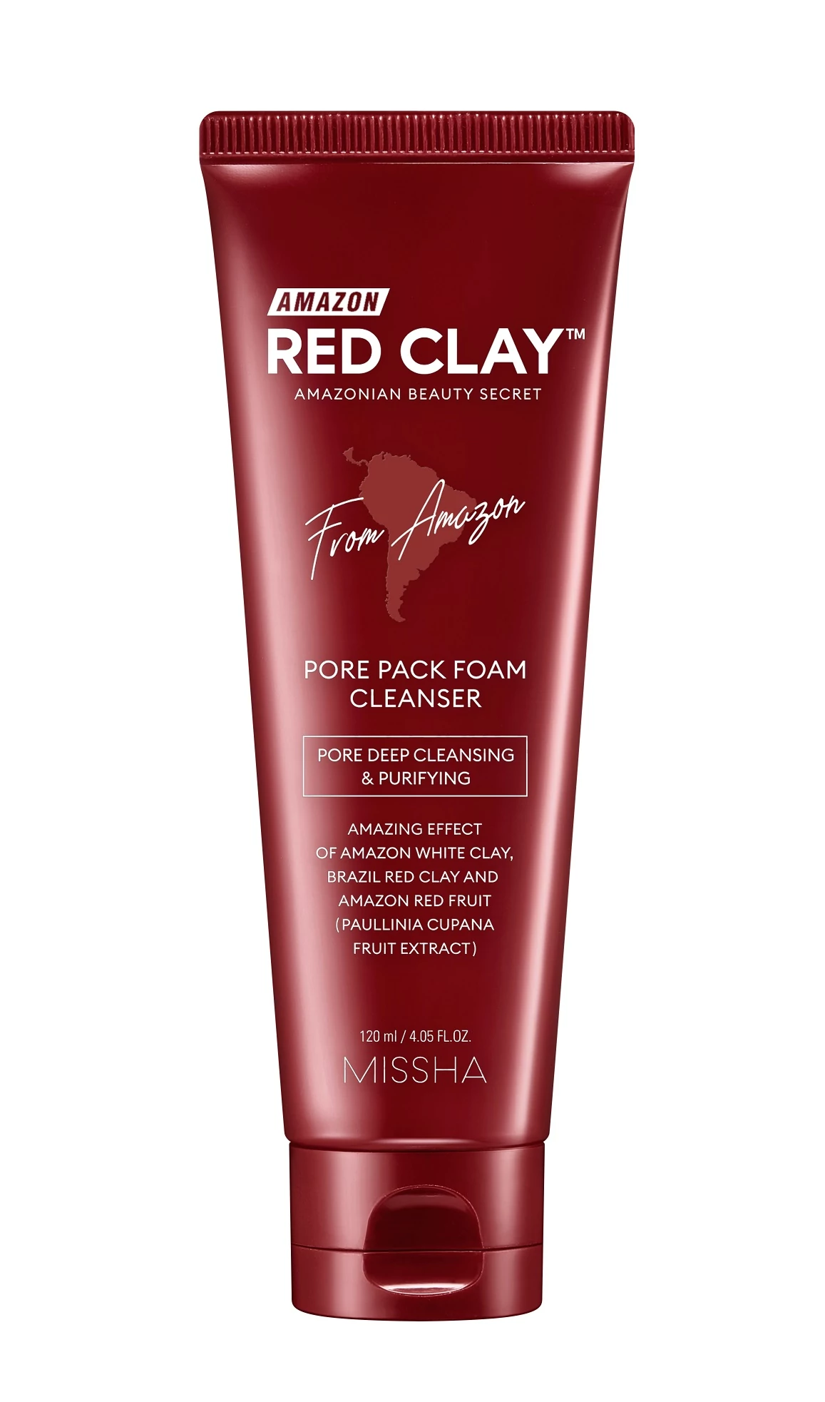 MISSHA Amazon Red Clay Pore Pack Foam Cleanser Tisztító Hab Agyaggal (120ml)