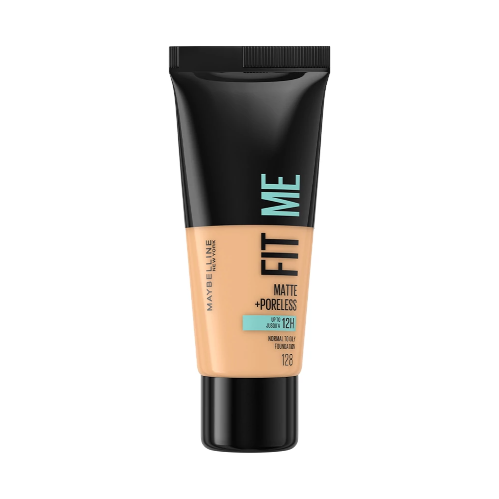 MAYBELLINE New York Fit Me! Pórusösszehúzó és Mattító Alapozó Normál és Zsíros Bőrre (30ml) 128 Warm Nude