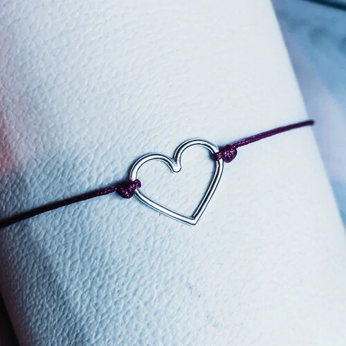 Mirc Jewellery Kicsi Kontúrszív Karkötő (Fekete)