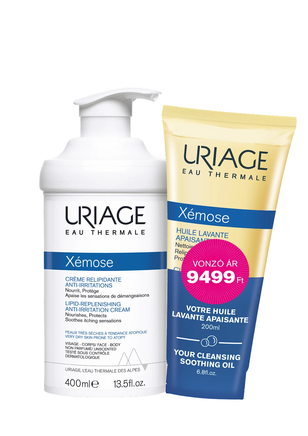 URIAGE Xémose Krém (400ml) + Xémose Olajtusfürdő (200ml)
