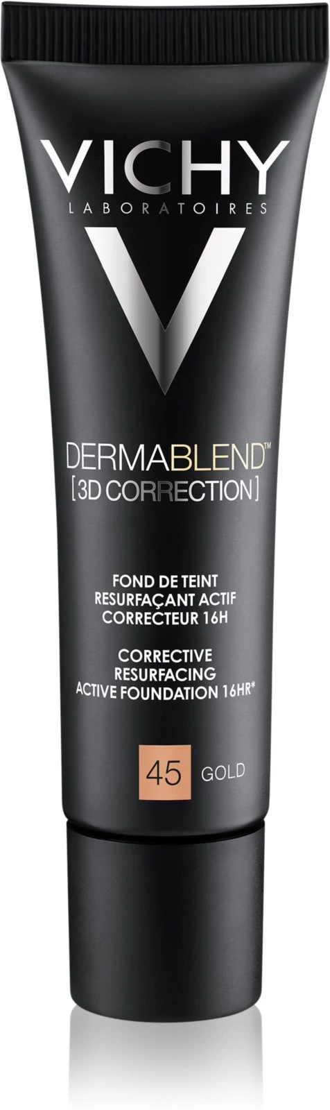 VICHY Dermablend 3D Correction Alapozó Bőrfelszín-kismító Hatással, 45 - Gold (30ml)