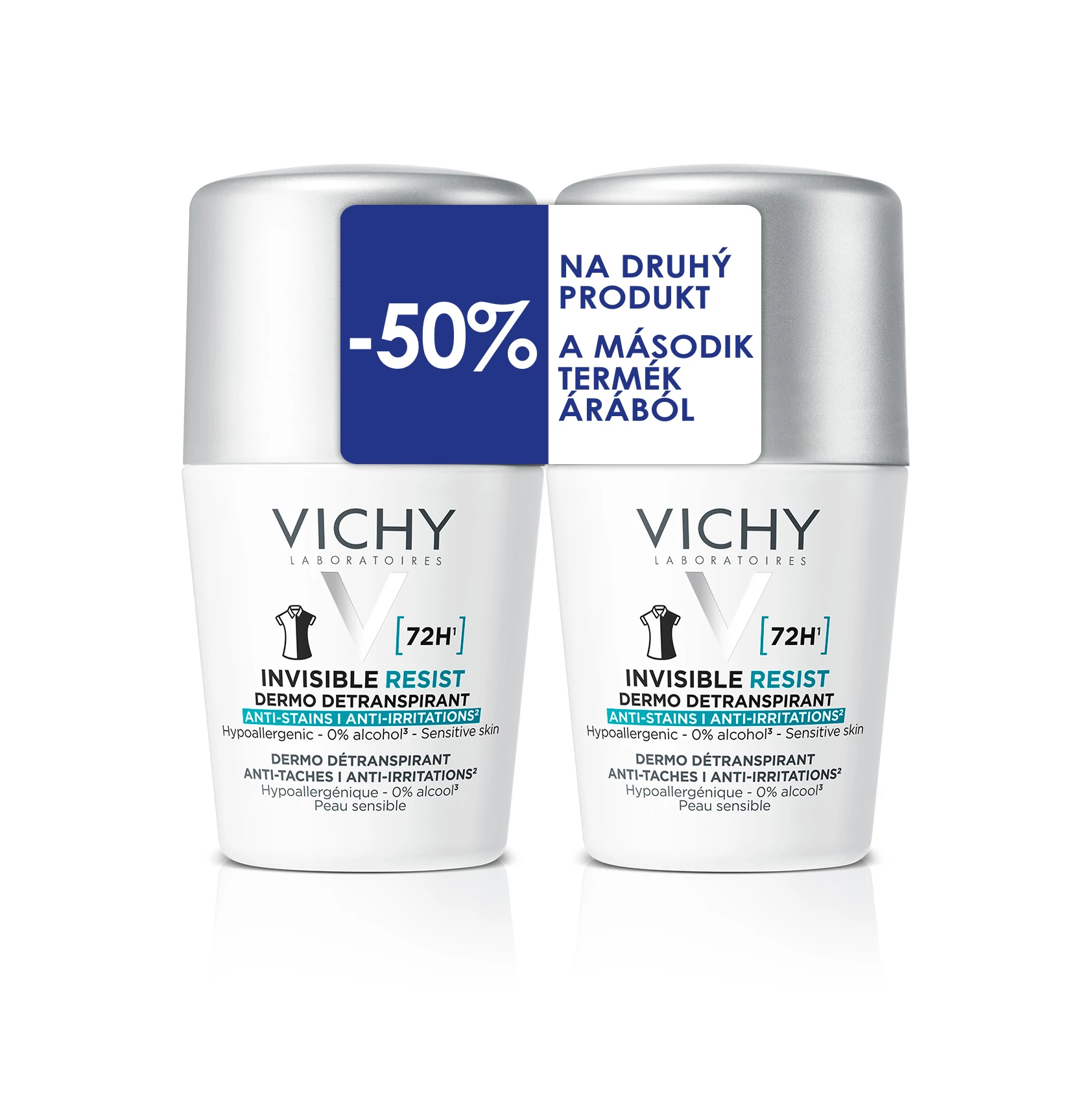 VICHY Golyós Dezodor Invisible Resist Duo (2x50ml)