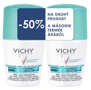 VICHY Dezodor Golyós Foltmentes 48H Duo (2x50ml)