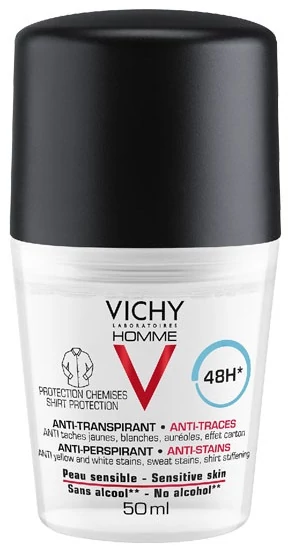VICHY Homme Dezodor Golyós Foltmentes 48H (50ml)