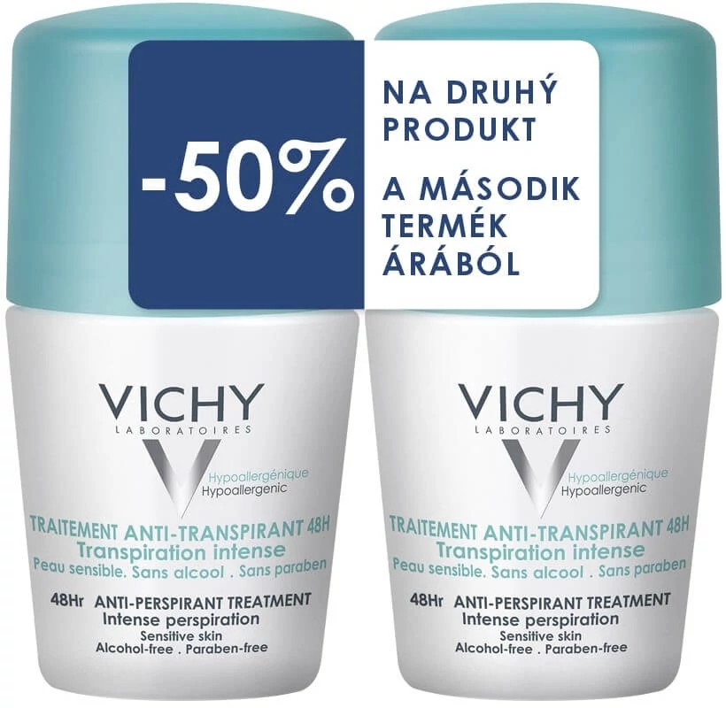 VICHY Dezodor Golyós Erőteljes Izzadás Ellen 48H Duo (2x50ml)
