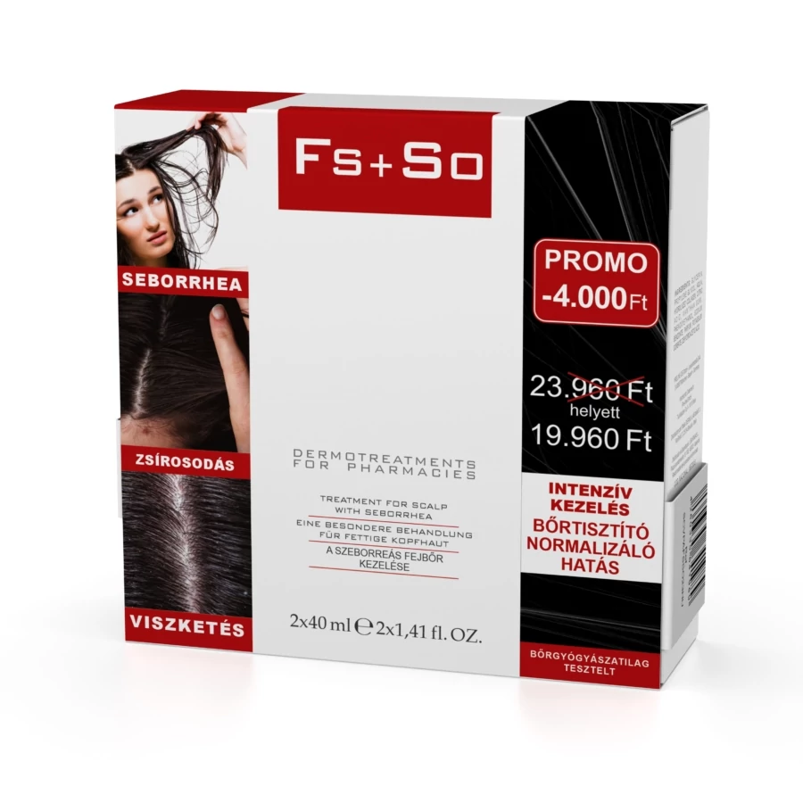 VITAL PLUS ACTIVE Fs + So Promo Zsíros Korpa és Olajos Szeborrea Intenzív Kezelésére (2x40ml)