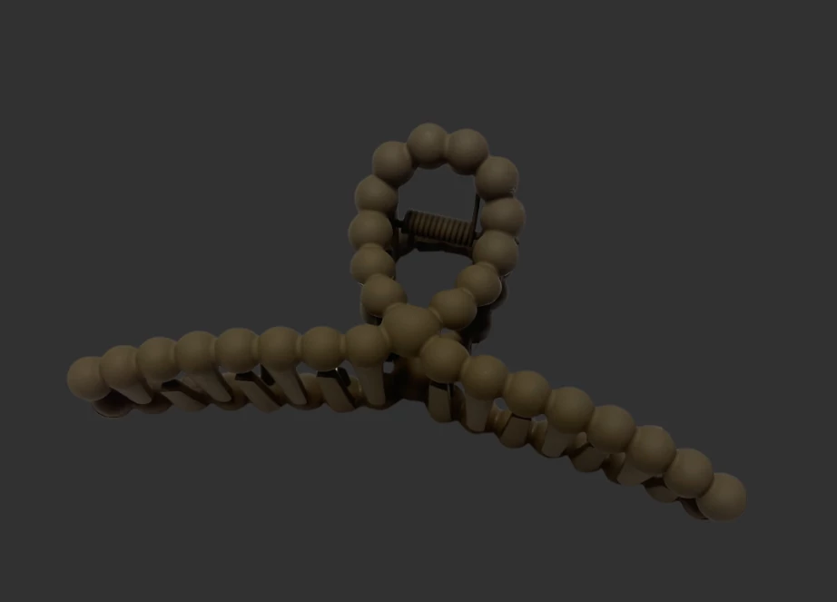 Brown Hair Clip (With Pearls)